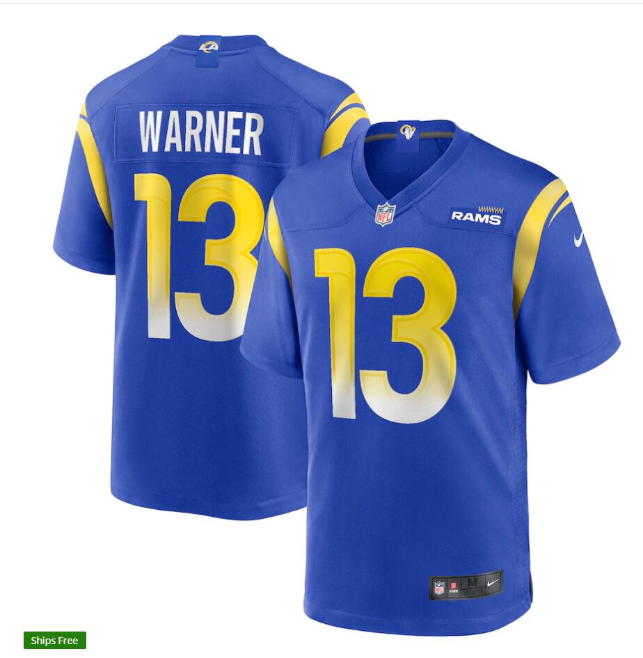 Men’s Los Angeles Rams Retired Player #13 Kurt Warner Nike Royal Vapor Limited Football Jersey