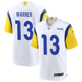 Men’s Los Angeles Rams Retired Player #13 Kurt Warner Nike White Vapor Limited Jersey