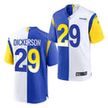 Mens Los Angeles Rams Retired Player #29 Eric Dickerson Nike Royal White Split Two-Tone Jersey