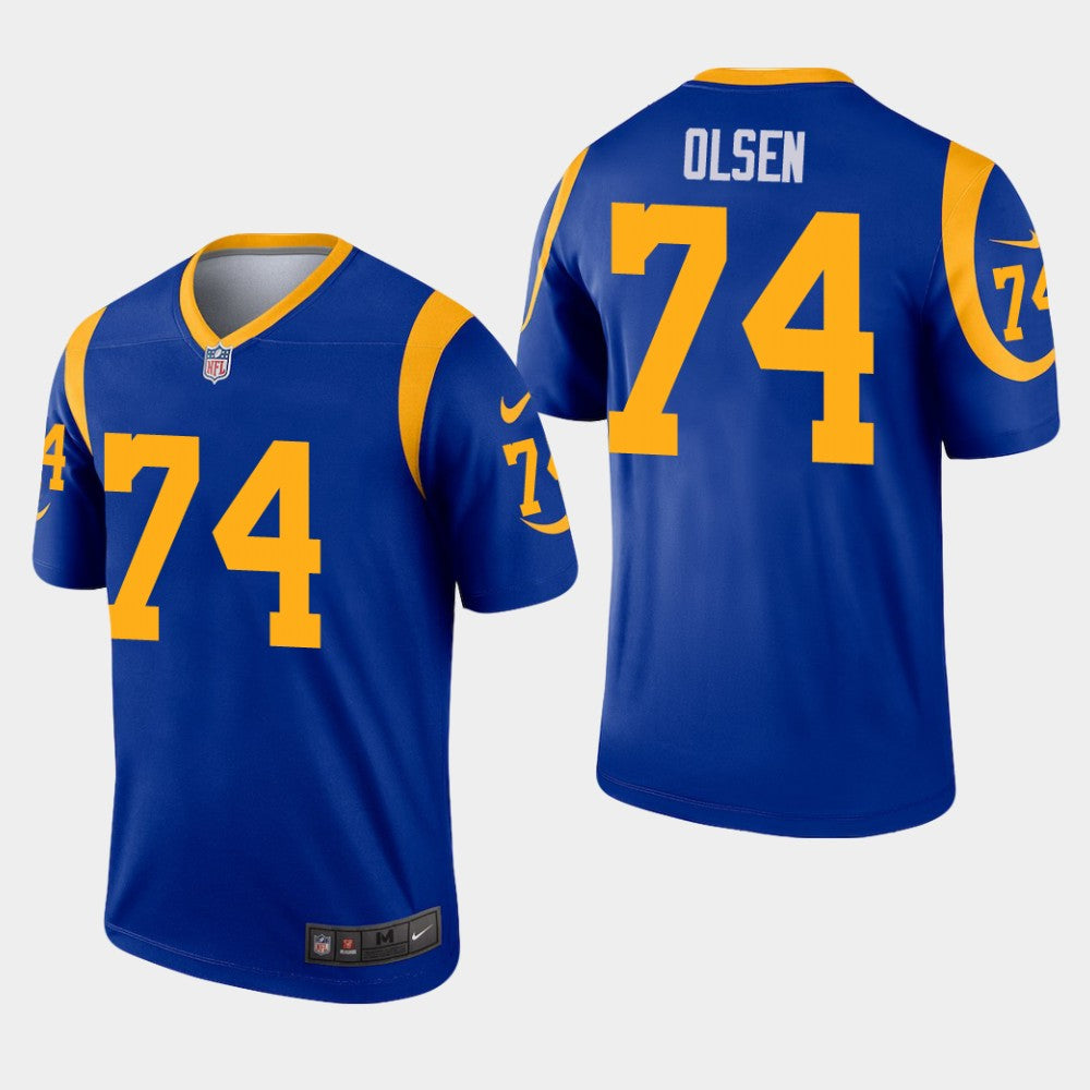 Men’s Los Angeles Rams Retired Player #74 Merlin Olsen Nike Royal Limited Jersey
