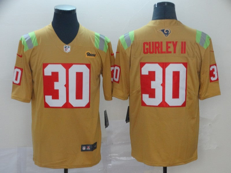 Men’s Los Angeles Rams Todd Gurley II #30 Yellow City Edition Jersey
