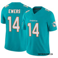 Mens Miami Dolphins #14 Quinn Ewers Nike Aqua F.U.S.E. Vapor Limited Jersey