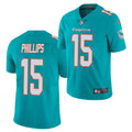 Mens Miami Dolphins #15 Jaelan Phillips Nike Aqua Vapor Limited Jersey