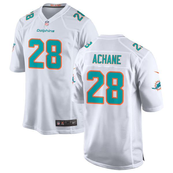 Mens Miami Dolphins #28 De’Von Achane Nike Home White F.U.S.E. Vapor Limited Jersey
