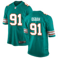Mens Miami Dolphins #91 Emmanuel Ogbah Nike Aqua Retro Alternate Vapor Limited Jersey