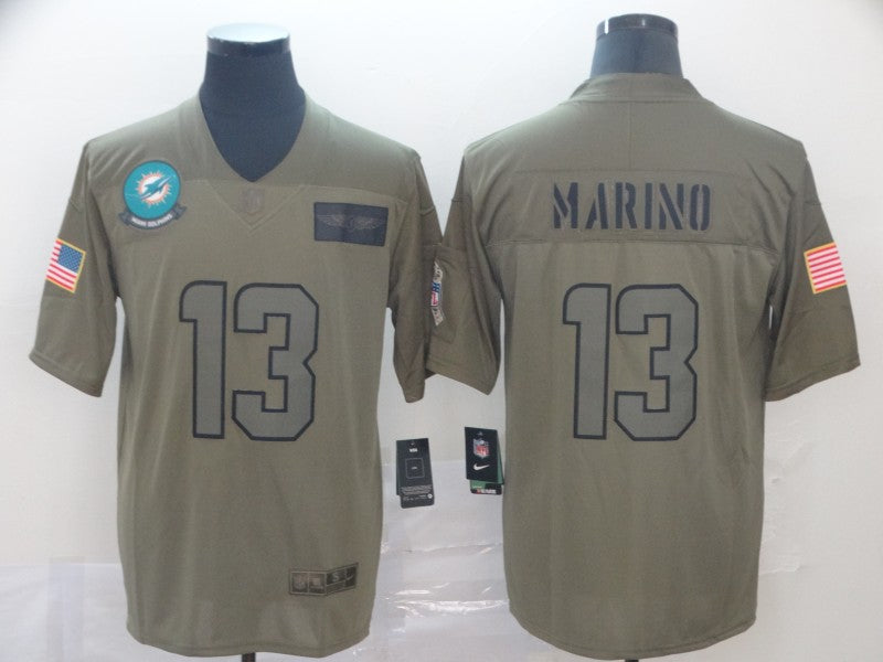 Men’s Miami Dolphins Dan Marino #13 Brown Jersey