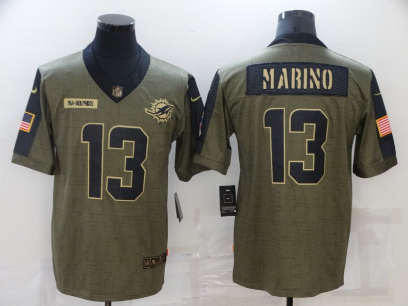 Men’s Miami Dolphins Dan Marino #13 Brown Jersey