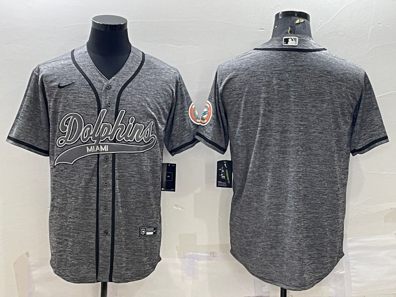 Men’s Miami Dolphins Gray Blank Jersey