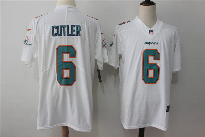 Men’s Miami Dolphins Jay Cutler #6 White Jersey