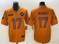 Men’s Miami Dolphins Jaylen Waddle #17 Brown 2023 Salute To Service Limited Jersey