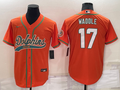 Men’s Miami Dolphins Jaylen Waddle #17 Orange Jersey Joint Edition