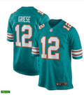 Mens Miami Dolphins Retired Player #12 Bob Griese Nike Aqua Retro Alternate Vapor Limited Jersey