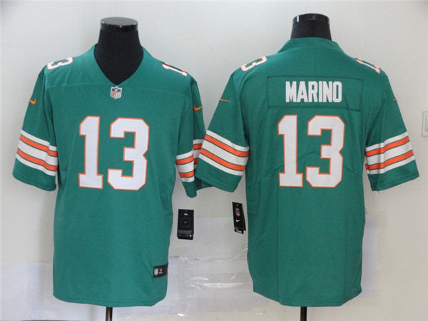Men’s Miami Dolphins Retired Player #13 Dan Marino Nike Aqua Alternate Vapor Limited Jersey