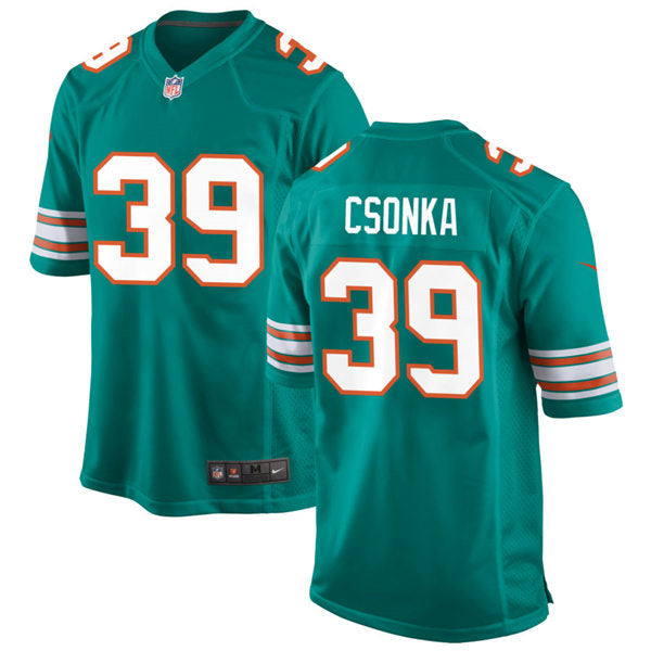Mens Miami Dolphins Retired Player #39 Larry Csonka Nike Aqua Retro Alternate Vapor Limited Jersey