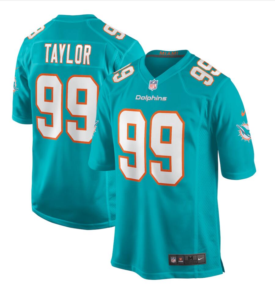 Men’s Miami Dolphins Retired Player #99 Jason Taylor Nike Aqua Vapor Limited Jersey
