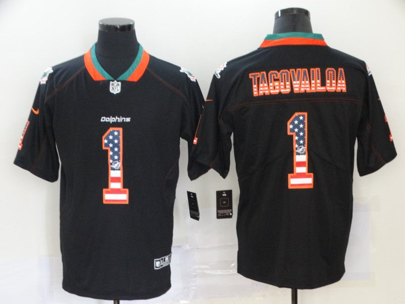 Men’s Miami Dolphins Tua Tagovailoa #1 Black Alternate Jersey