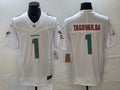 Men’s Miami Dolphins Tua Tagovailoa #1 White Aqua Legend Jersey