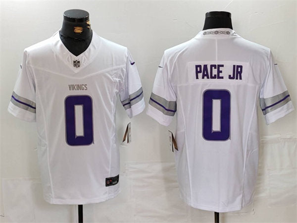 Men’s Minnesota Vikings #0  Ivan Pace Jr. Nike White Alternate Vapor F.U.S.E. Winter Warrior Limited Jersey