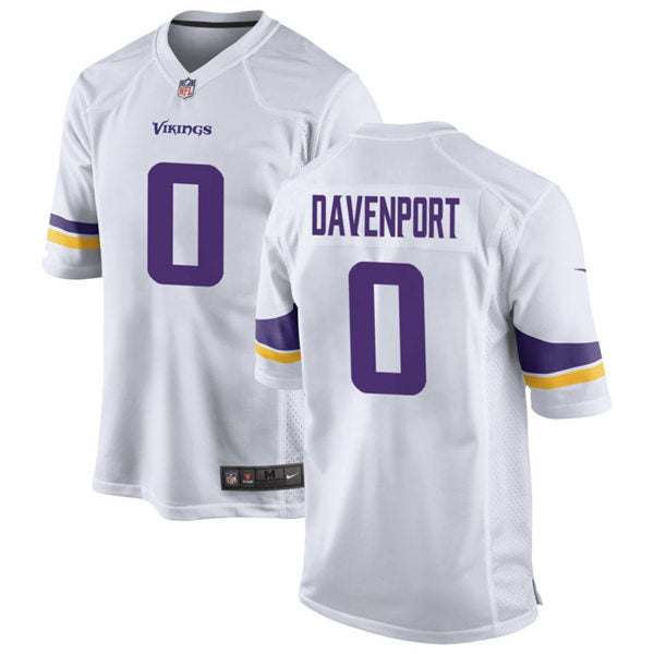 Men’s Minnesota Vikings #0 Marcus Davenport Nike White Vapor Untouchable Limited Palyer Jersey
