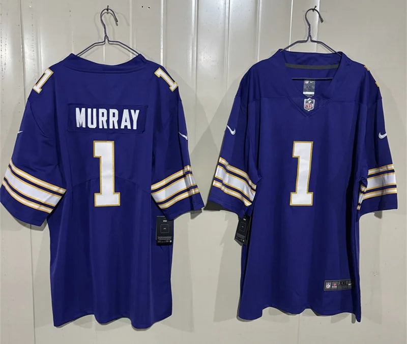 Men’s Minnesota Vikings #1 Kyler Murray Nike Purple Classic F.U.S.E. Limited Jersey