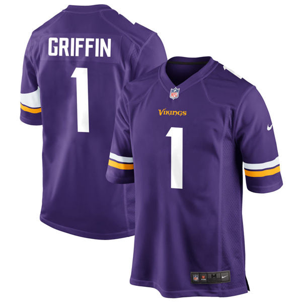 Men’s Minnesota Vikings #1 Shaquill Griffin Nike Purple Vapor Untouchable Limited Palyer Jersey