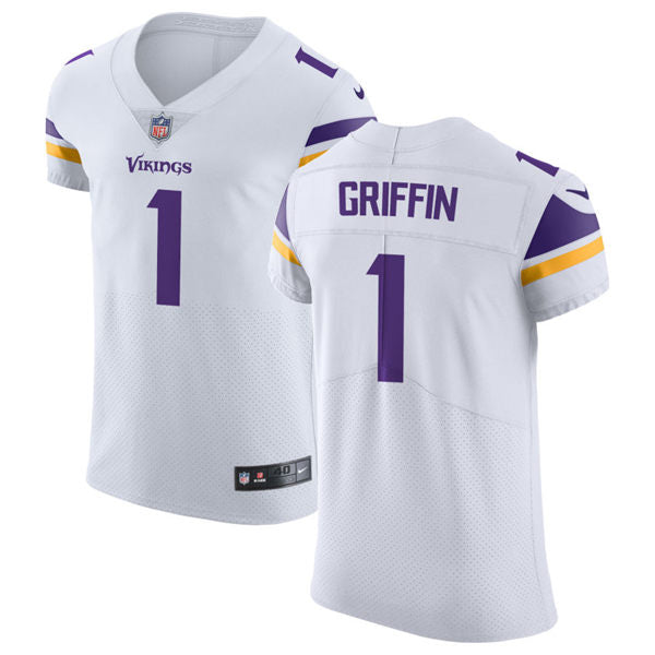 Men’s Minnesota Vikings #1 Shaquill Griffin Nike White Vapor Untouchable Limited Palyer Jersey