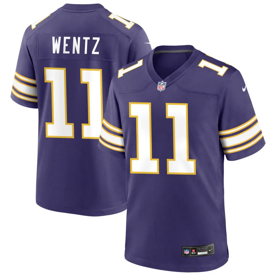 Men’s Minnesota Vikings #11 Carson Wentz Nike Purple Classic F.U.S.E. Limited Jersey