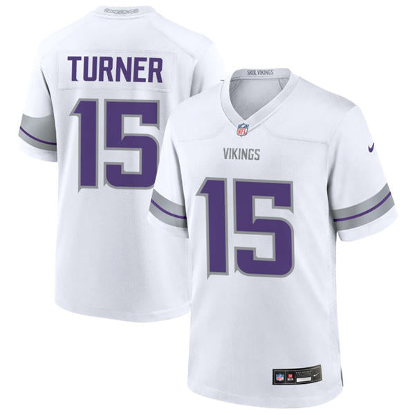 Men’s Minnesota Vikings #15 Dallas Turner Nike White Alternate Vapor F.U.S.E. Winter Warrior Limited Jersey