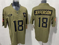 Mens Minnesota Vikings #18 Justin Jefferson Nike 2025 Salute to Service Limited Jersey – Olive