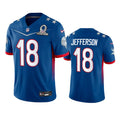 Men’s Minnesota Vikings #18 Justin Jefferson Royal Game 2022 NFC Pro Bowl Jersey
