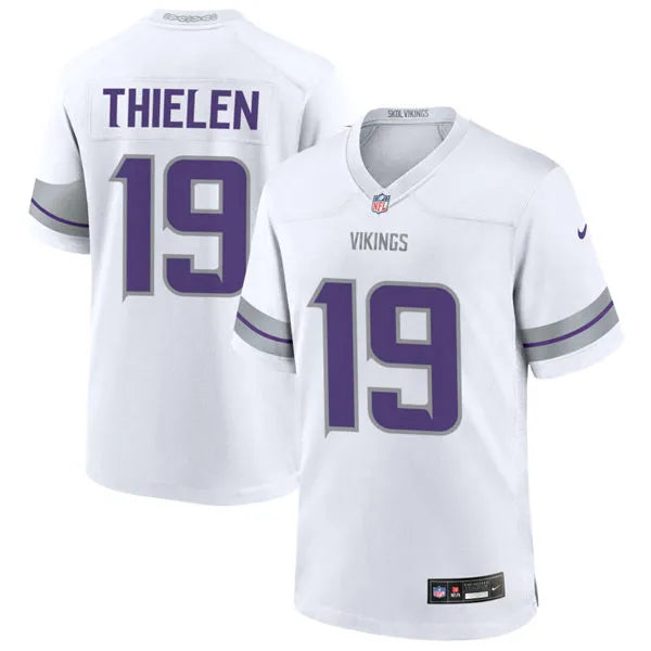 Men’s Minnesota Vikings #19 Adam Thielen Nike White Alternate Vapor F.U.S.E. Winter Warrior Limited Jersey