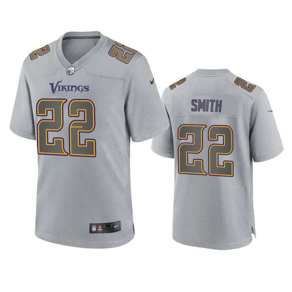 Men’s Minnesota Vikings #22 Harrison Smith Gray Atmosphere Fashion Game Jersey