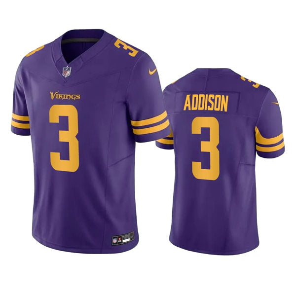 Men’s Minnesota Vikings #3 Jordan Addison Nike Purple Color Rush Vapor Untouchable Limited Jersey