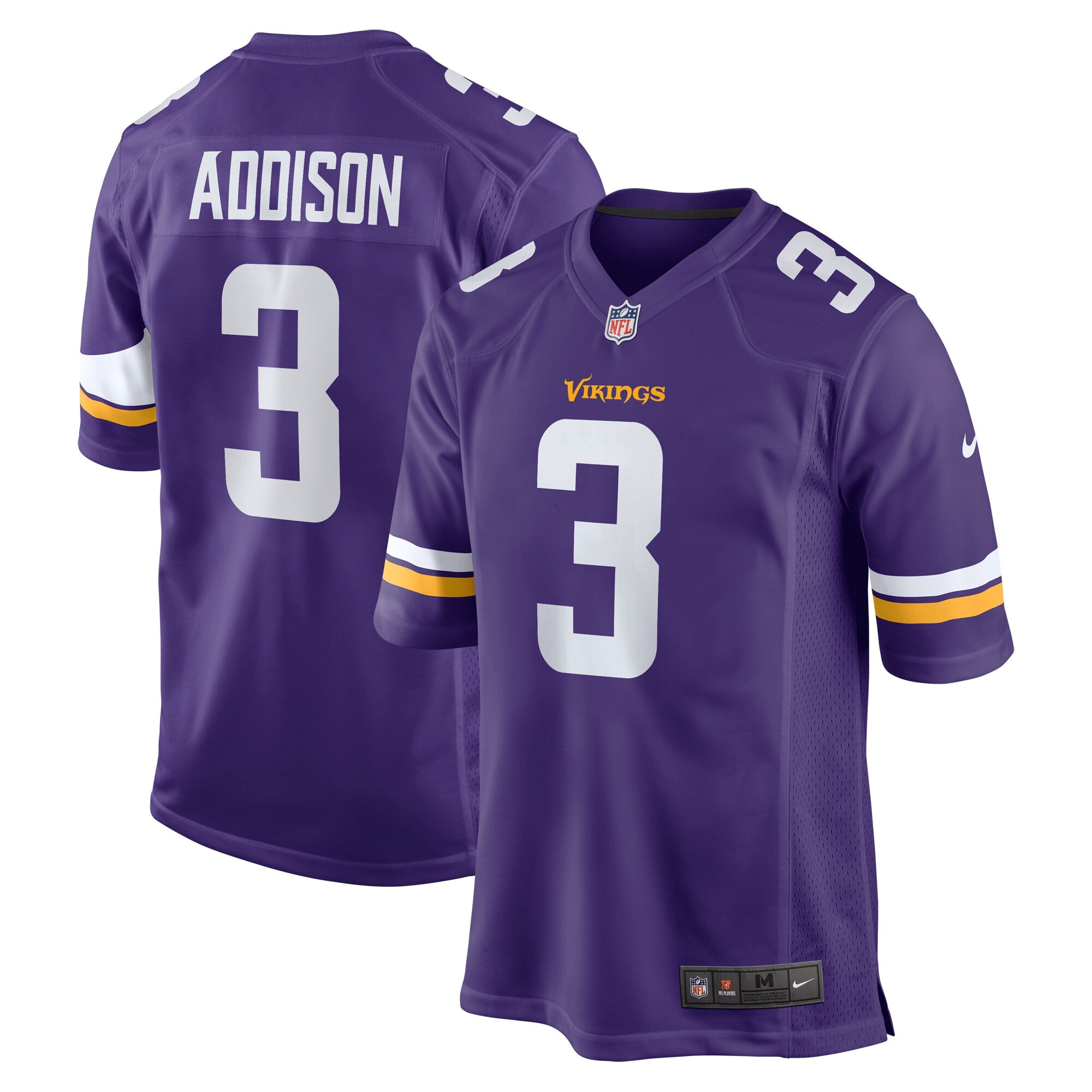 Men’s Minnesota Vikings #3 Jordan Addison Nike Purple Vapor Untouchable Limited Palyer Jersey