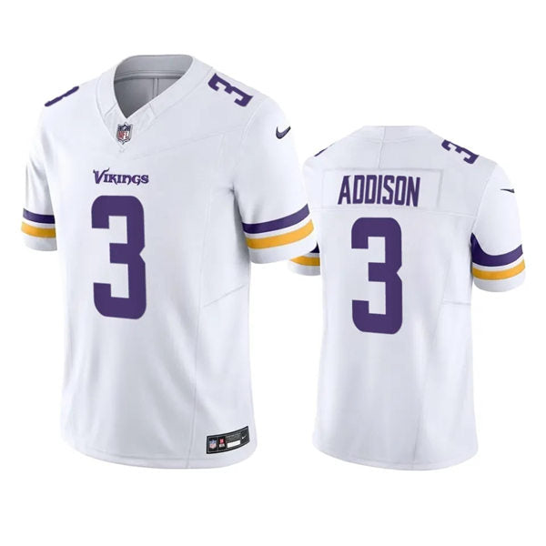 Men’s Minnesota Vikings #3 Jordan Addison Nike White Vapor Untouchable Limited Palyer Jersey