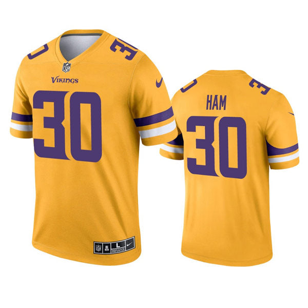 Men’s Minnesota Vikings #30 C.J. Ham Nike Gold Inverted Limited Jersey