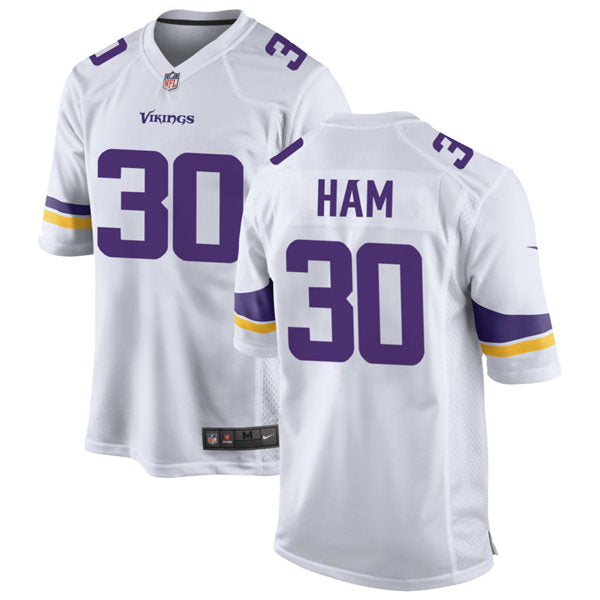 Men’s Minnesota Vikings #30 C.J. Ham Nike White Vapor Untouchable Limited Jersey