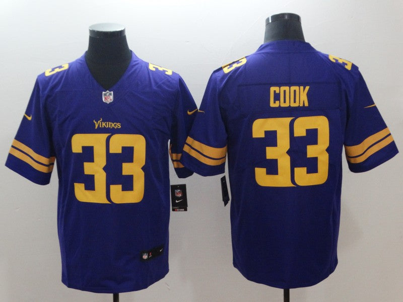Men’s Minnesota Vikings #33 Dalvin Cook Nike Purple NFL Color Rush Vapor Untouchable Limited Jersey