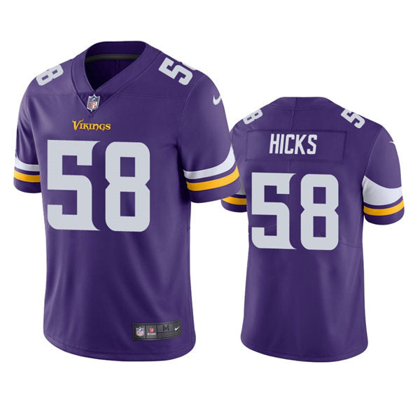 Men’s Minnesota Vikings #58 Jordan Hicks Nike Purple Vapor Untouchable Limited Player Jersey