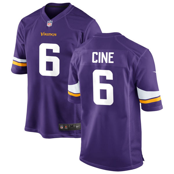 Men’s Minnesota Vikings #6 Lewis Cine Nike Purple Vapor Untouchable Limited Jersey