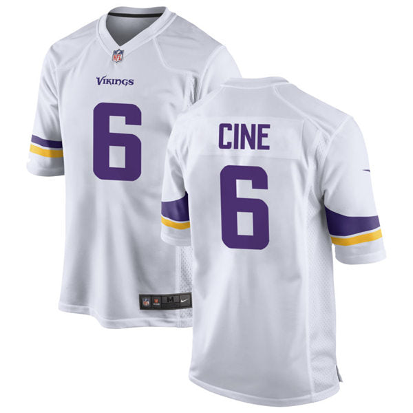 Men’s Minnesota Vikings #6 Lewis Cine Nike White Vapor Untouchable Limited Jersey