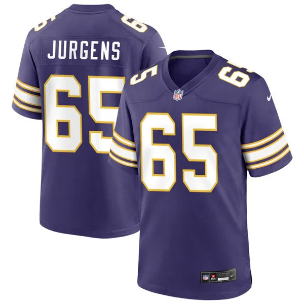 Men’s Minnesota Vikings #65 Michael Jurgens Nike Purple Classic F.U.S.E. Limited Jersey