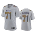 Men’s Minnesota Vikings #71 Christian Darrisaw Gray Atmosphere Fashion Game Jersey