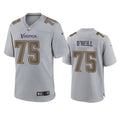 Men’s Minnesota Vikings #75 Brian O’neill Gray Atmosphere Fashion Game Jersey