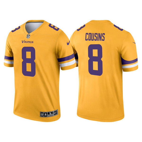 Men’s Minnesota Vikings #8 Kirk Cousins Nike Gold Inverted Limited Jersey