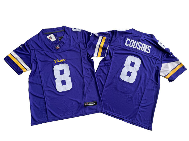 Men’s Minnesota Vikings #8 Kirk Cousins Nike Purple 2023 F.U.S.E. Vapor Limited Jersey