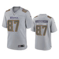 Men’s Minnesota Vikings #87 T.J. Hockenson Gray Atmosphere Fashion Game Jersey