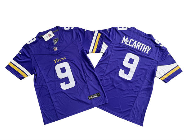 Men’s Minnesota Vikings #9 J.J. McCarthy Nike Purple Vapor Untouchable Limited Palyer Jersey