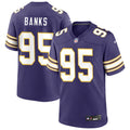 Men’s Minnesota Vikings #95 Caleb Banks  Nike Purple Classic F.U.S.E. Limited Jersey