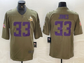 Men’s Minnesota Vikings Aaron Jones #33 Olive Jersey